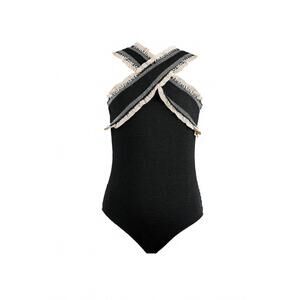 NEW NESSI BYRD girl's ansley one piece swim suit in black